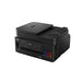 Canon PIXMA G7050. A4 Multifinction Refillable Ink Tank Printer. Print/Copy/Scan/Fax. Mono Print Speed Approx. 13.0 ipm, Colour Print Speed Approx. 6.8 ipm. Auto Duplex Print, Cartridge Yield (Plain paper) Black: 6,000 pages, Colour: 7,700 pages. Cassette: Max. 250 sheets. Automatic Document Feeder Up to 35 Sheets. Hi-Speed USB Ethernet: Wi-Fi: IEEE802.11 b/g/n Apple AirPrint Google Cloud Print. Windows and MacOS iOS, Android