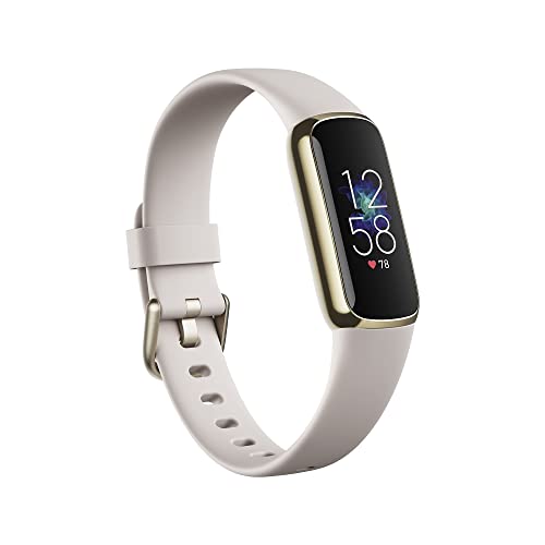 Fitbit Luxe - Soft gold stainless steel - activity tracker with band - silicone - lunar white - band size: S/L - Bluetooth