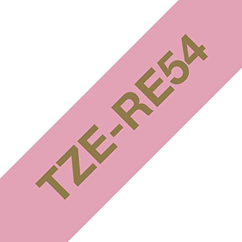 Brother TZe-RE54 - Satin - gold on pink - Roll (2.4 cm x 4 m) 1 roll(s) ribbon tape - for Brother PT-D600, P-Touch PT-3600, D600, D800, E550, P750, P900, P950, P-Touch EDGE PT-P750