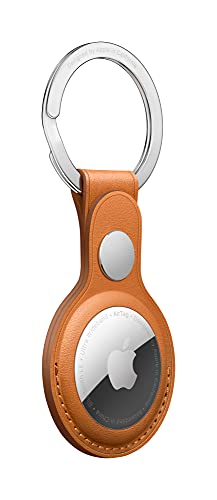 Apple - Case for airtag - stainless steel, leather - golden brown - for AirTag