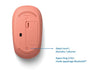 Microsoft Bluetooth Mouse - Mouse - optical - 3 buttons - wireless - Bluetooth 5.0 LE - peach