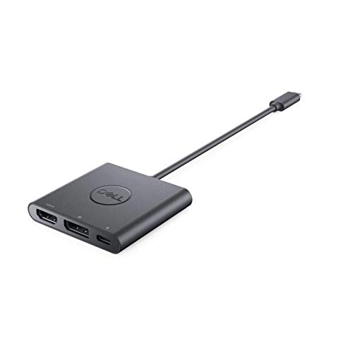 Dell Adapter USB-C to HDMI/DP with Power Pass-Through - Video interface converter - USB-C male to HDMI, DisplayPort, USB-C (power only) female - 18 cm - 4K support, power pass-through - for Latitude 33XX, 3420, 35XX, 73XX, 94XX 2-in-1, Vostro 13 5310, 14 5410, 15 5510, 5415, 55XX