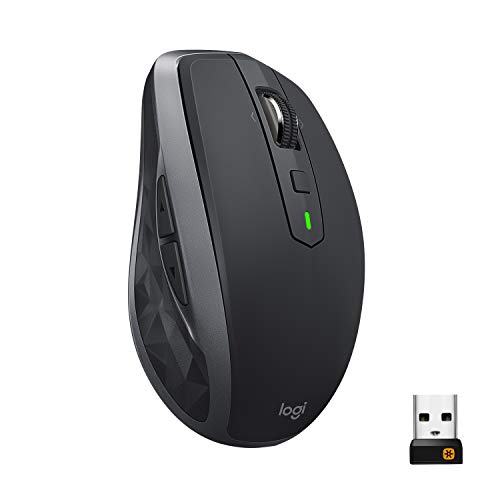 Logitech MX Anywhere 2S - Mouse - laser - 7 buttons - wireless - Bluetooth, 2.4 GHz - USB wireless receiver - graphite