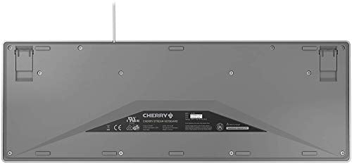 Cherry Steam USB Wired QWERTY Keyboard Black UK English Scissor Switches 105 Plus 10 Multimedia Keys Non Slip On Smooth Services