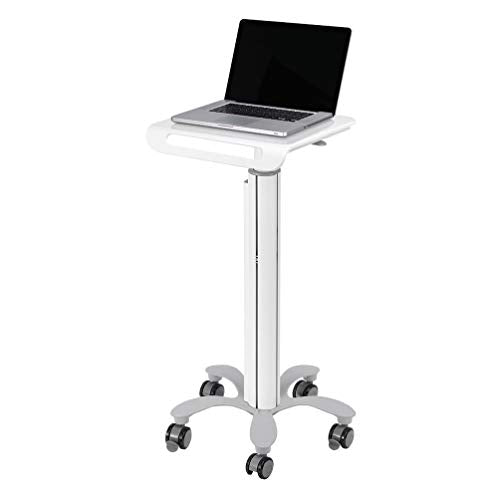 NewStar Medical Mobile Stand for Laptop, Height Adjustable - Grey. Allows you to move your workplace between rooms and also get optimal positioning for both standing and seated users. The cart is easily height adjustable from 80 to 105 centimetres. Maximum 8kg combined weight - Newstar have over 20 years experience providing high quality mounts to suit a wide variety of needs, which include the mounting of screens, tablets, projectors, laptops and PCs.  One thing that remains the same across our