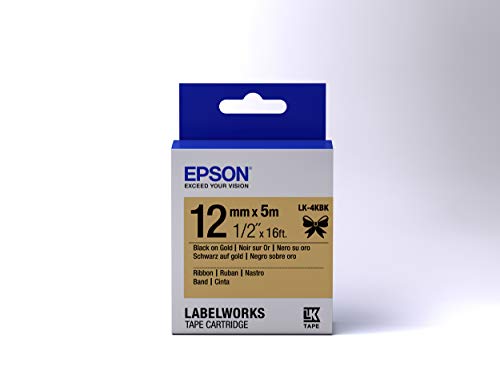 Epson LabelWorks LK-4KBK - Black on gold - Roll (1.2 cm x 5 m) 1 roll(s) label tape - for LabelWorks LW-1000, 300, 400, 600, 700, 900, K400, Z5000, Z5010, Z700, Z710, Z900