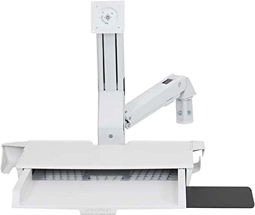 Ergotron StyleView Sit-Stand Combo Arm with Worksurface - Wall mount for LCD display / keyboard / mouse / CPU - aluminium, high-grade plastic - white - screen size: up to 24"