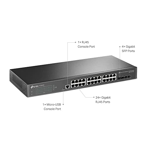 TP-Link JetStream TL-SG3428 - Switch - Managed - 24 x 10/100/1000 + 4 x Gigabit SFP - rack-mountable