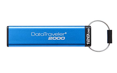 Kingston DataTraveler 2000 - USB flash drive - encrypted - 128 GB - USB 3.1 Gen 1 - FIPS 140-2 Level 3