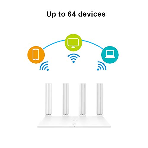HUAWEI WiFi WS5200 V2 AC1200 Dual Band Gigabit Wi-Fi Router, Full Gigabit Ethernet Ports, Wi-Fi Long Range, App Management, Easy Setup, Parental Control, Guest Wi-Fi, Dual Cores 800 MHz Processor