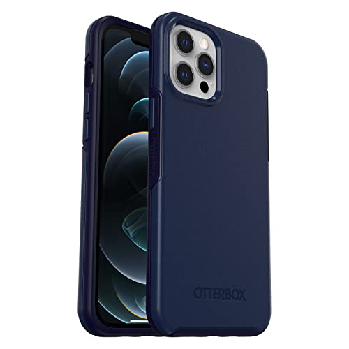 OtterBox Symmetry Series+ with MagSafe - Back cover for mobile phone - polycarbonate, synthetic rubber - navy captain blue - for Apple iPhone 12 Pro Max