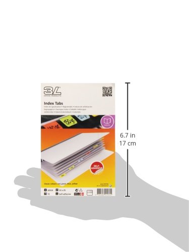 Best Value 3L Index Tabs Permanent Write-on Type-on 25mm Assorted Ref 10510 [Pack of 72]