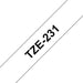 Best Value Brother TZe-231S Labelling Tape Cassette, Black on White, 12 mm (W) x 4 m (L), Laminated, Brother Genuine Supplies