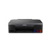 Canon PIXMA G1520 A4 MegaTank Printer. Up to 4800 x 1200 dpi, approx. 9.1 ipm(mono), approx. 5.0 ipm (Colour), Borderless Printing. Cartridges  GI-51. Cartridge Yield (Plain Paper) Black: 6,000 pages. Colour: 7,700 pages. Windows, Mac OS. USB