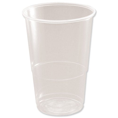 Best Value Plastic Half Pint Glass Clear (Pack of 50) 0510033