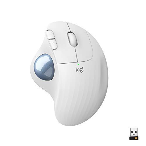 Logitech ERGO M575 - Trackball - optical - 5 buttons - wireless - 2.4 GHz, Bluetooth 5.0 LE - USB wireless receiver - off white