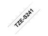 Best Value Brother TZe-S241 Labelling Tape Cassette, Black on White, 18 mm (W) x 8 m (L), Strong Adhesive, Brother Genuine Supplies