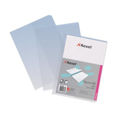 Best Value Acco 12195 - Rexel Nyrex Twin Wallet Clear 12195 (PK25)