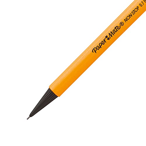 PaperMate 0.7 mm Non-Stop Mechanical Pencil, HB #2, Yellow Barrel, Box of 12