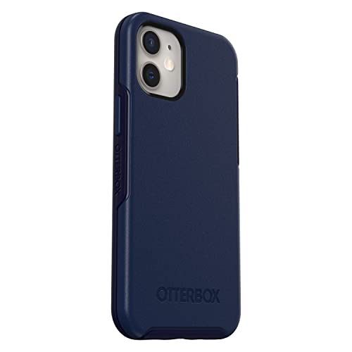 OtterBox Symmetry Series+ with MagSafe - Back cover for mobile phone - polycarbonate, synthetic rubber - navy captain blue - for Apple iPhone 12 mini