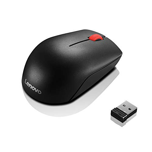 Lenovo Essential Compact - Mouse - right and left-handed - 3 buttons - wireless - 2.4 GHz - USB wireless receiver - black - OEM - for ThinkCentre M60, M90, ThinkEdge SE30, ThinkPad L14 Gen 2, L15 Gen 2, P14s Gen 2
