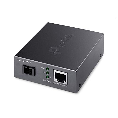 TP-Link TL-FC311A-2 - V1 - fibre media converter - GigE - 1000Base-T, WDM, 1000Base-SC - RJ-45 / SC single-mode - up to 2 km - 1310 (TX) / 1550 (RX) nm