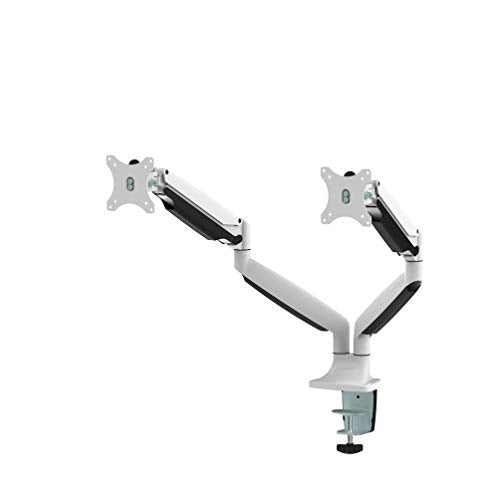 NewStar NeoMounts Full Motion Dual Desk Mount (clamp & grommet) for two 10-32" Monitor Screens, Height Adjustable (gas spring) - White - Desk mount for 2 LCD displays - white - screen size: 10"-32"