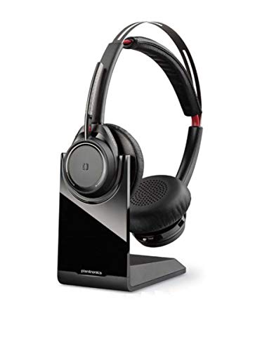 Poly Voyager Focus UC B825 Wireless Stereo Binaural Mono Headset Bluetooth 4.1 DSP Boom Microphone Charging Stand Carry Case