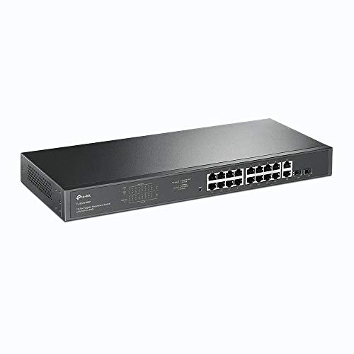 TP-Link JetStream TL-SG1218MP - V1 - switch - 16 x 10/100/1000 (PoE+) + 2 x 10/100/1000 + 2 x combo Gigabit SFP - rack-mountable - PoE+ (250 W)