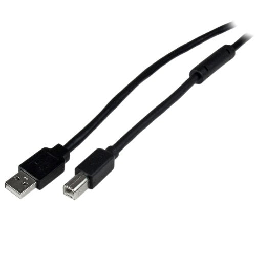 Best Value StarTech.com USB2HAB65AC 20 m/65 ft Active USB 2.0 A to B Cable, Long 20 m USB Cable, 20m USB Printer Cable, 1x USB A (M), 1x USB B (M) - Black