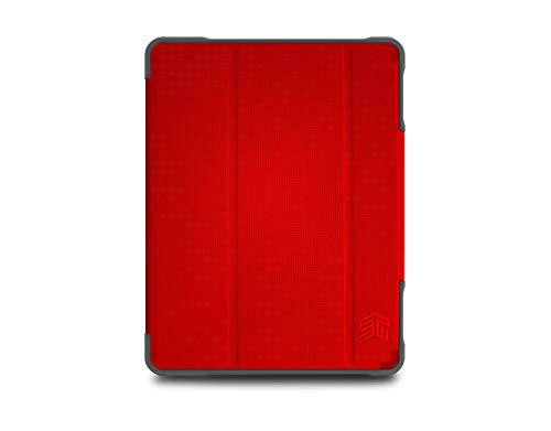 STM Dux Plus Duo 10.2 Inch Apple iPad 7th 8th Generation Folio Tablet Case Red Polycarbonate TPU Magnetic Closure 6.6 Foot Drop Tested Instant On and 