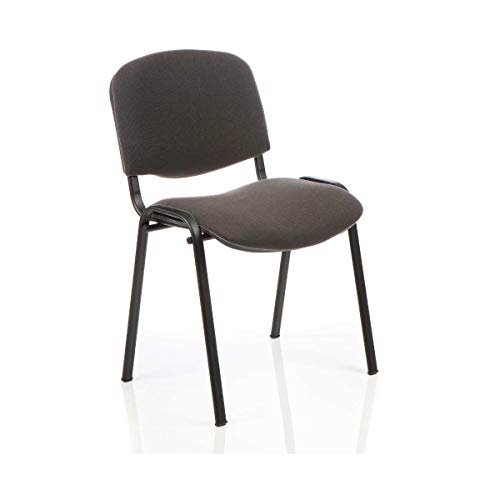 ISO Stacking Chair Charcoal Fabric Black Frame BR000059