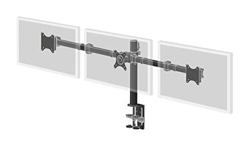 Iiyama DS1003C-B1 - Stand - for 3 monitors (adjustable arm) - black - screen size: 10"-27" - desktop stand