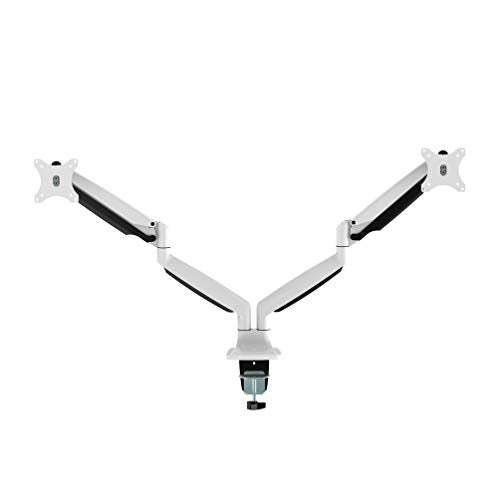NewStar NeoMounts Full Motion Dual Desk Mount (clamp & grommet) for two 10-32" Monitor Screens, Height Adjustable (gas spring) - White - Desk mount for 2 LCD displays - white - screen size: 10"-32"