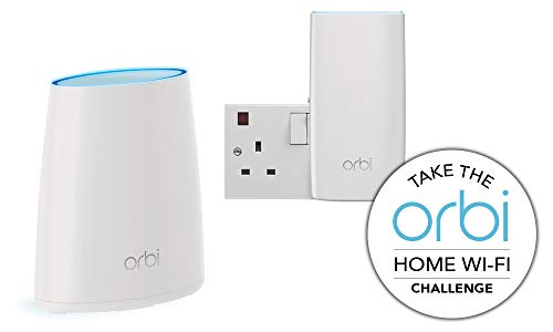 NETGEAR Orbi WiFi System RBK30 - Wi-Fi system (router, extender) - up to 3,500 sq.ft - mesh - GigE - 802.11a/b/g/n/ac - Tri-Band - wall-pluggable