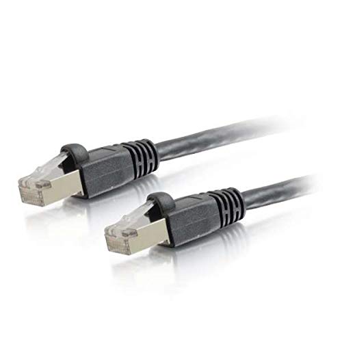 C2G Cat6a Booted Shielded (STP) Network Patch Cable - Patch cable - RJ-45 (M) to RJ-45 (M) - 0.5 m - STP - CAT 6a - molded, snagless, stranded - black