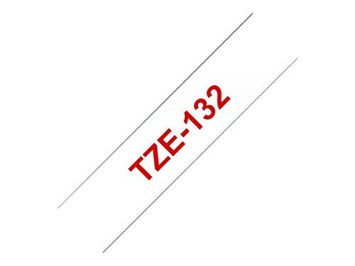 Brother TZe-132 - Red on clear - Roll (1.2 cm x 8 m) 1 roll(s) laminated tape - for Brother PT-D210, D600, H110, P750, P950, P-Touch Cube PT-P300, P-Touch Cube Pro PT-P910