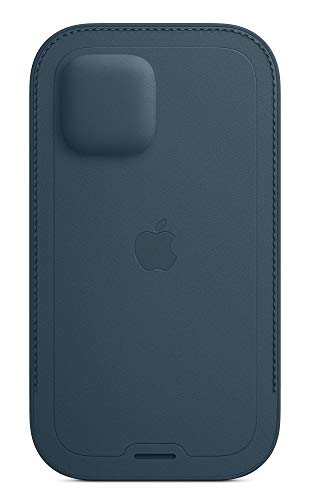 Apple Sleeve with MagSafe - Protective sleeve for mobile phone - leather - baltic blue - for iPhone 12, 12 Pro