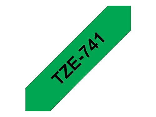 Brother TZe-741 - Standard adhesive - black on green - Roll (1.8 cm x 8 m) 1 roll(s) laminated tape - for Brother PT-D600, P-Touch PT-1880, D450, D800, E550, E800, P900, P950, P-Touch EDGE PT-P750