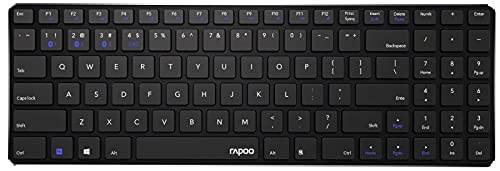 Rapoo E9100M RF Wireless Bluetooth Universal QWERTY Ultra Slim Keyboard 2.4GHz Bluetooth 4.0 Black