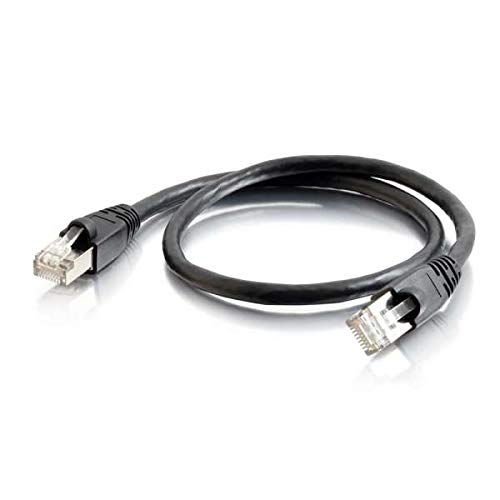 C2G Cat6a Booted Shielded (STP) Network Patch Cable - Patch cable - RJ-45 (M) to RJ-45 (M) - 0.5 m - STP - CAT 6a - molded, snagless, stranded - black