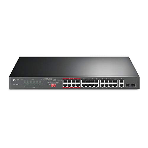 TP-Link TL-SL1226P - Switch - unmanaged - 24 x 10/100 (PoE+) + 2 x 10/100/1000 + 2 x combo Gigabit SFP - desktop, rack-mountable - PoE+ (250 W)
