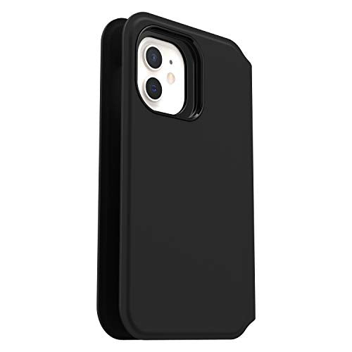 OtterBox Strada Series Via - Flip cover for mobile phone - polyurethane, polycarbonate - black night - slim design - for Apple iPhone 12 mini