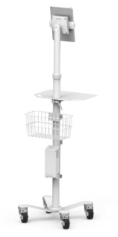 Compulocks Universal Tablet Cling Medical Rolling Kiosk - Cart - for tablet - metal - white - screen size: 7"-13" - mounting interface: 100 x 100 mm