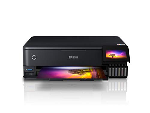 Epson EcoTank ET-8500 - Multifunction printer - colour - ink-jet - refillable - A4/Letter (media) - up to 16 ppm (printing) - USB, LAN, USB host, Wi-Fi(ac) - white