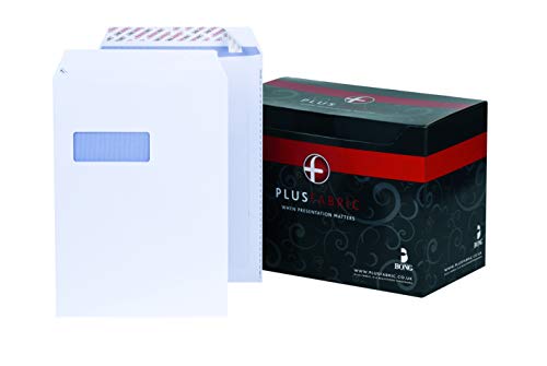 Best Value Plus Fabric C4 Prestige White 120gsm Window P&S Pocket Powertac Box of 250 Envelopes