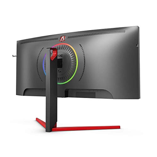 AOC Gaming AG353UCG - AGON Series - LED monitor - curved - 35" - 3440 x 1440 WQHD @ 200 Hz - 1000 cd/m - 2500:1 - DisplayHDR 1000 - 2 ms - HDMI, 2xDisplayPort - speakers - black, red