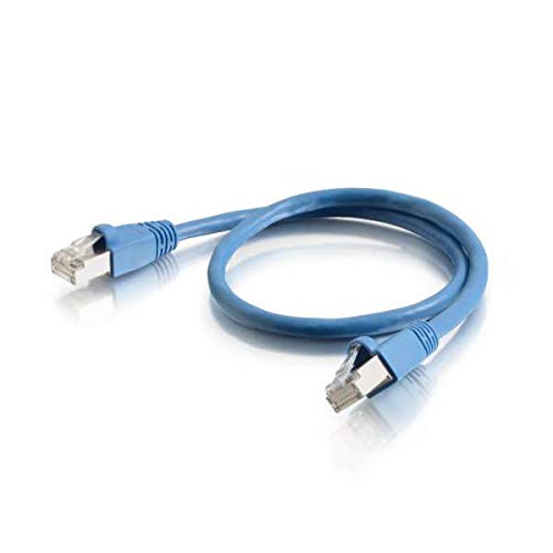 C2G Cat6a Booted Shielded (STP) Network Patch Cable - Patch cable - RJ-45 (M) to RJ-45 (M) - 0.5 m - STP - CAT 6a - molded, snagless, stranded - blue