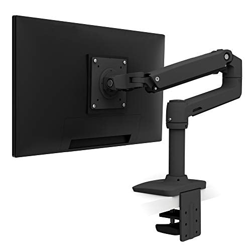 Ergotron LX Desk Monitor Arm - Mounting kit (articulating arm, desk clamp mount, grommet-mount base, 7" post, extension part) - for LCD display - aluminium - matte black - screen size: up to 34" - desktop