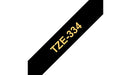 Brother TZe-334 - Standard adhesive - gold on black - Roll (1.2 cm x 8 m) 1 roll(s) laminated tape - for Brother PT-D210, D600, H110, P-Touch PT-1005, 1880, E800, H110, P-Touch Cube Plus PT-P710